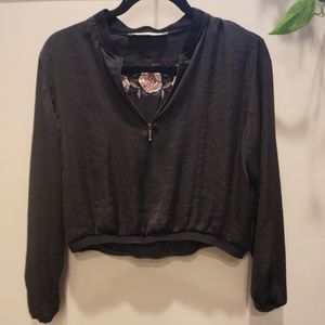 Crop Top Quarter Zip Blouse
